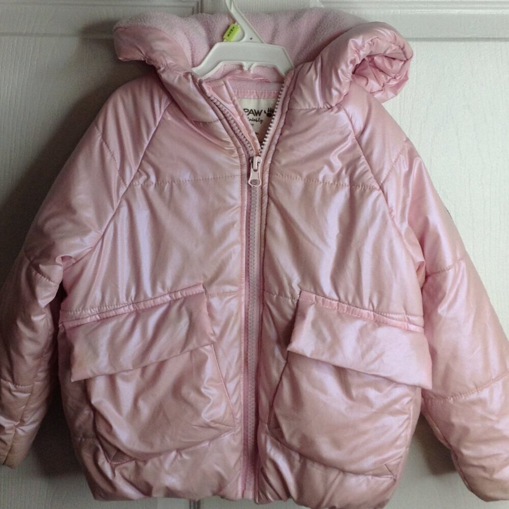 Bear Paw Girls 2T Metallic Puffer coat/Hood; Logo, Girlhood, Barbie, Princess